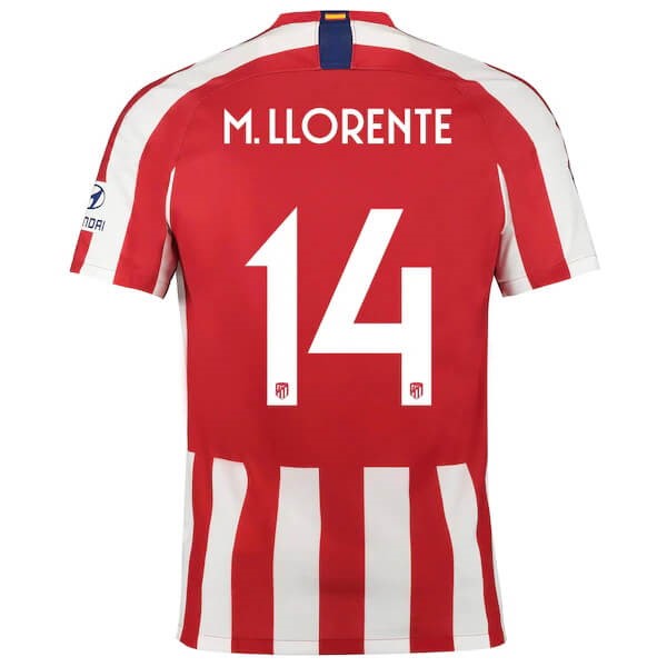 Tailandia Camiseta Atlético De Madrid NO.14 M.Llorente 2019/20 Rojo